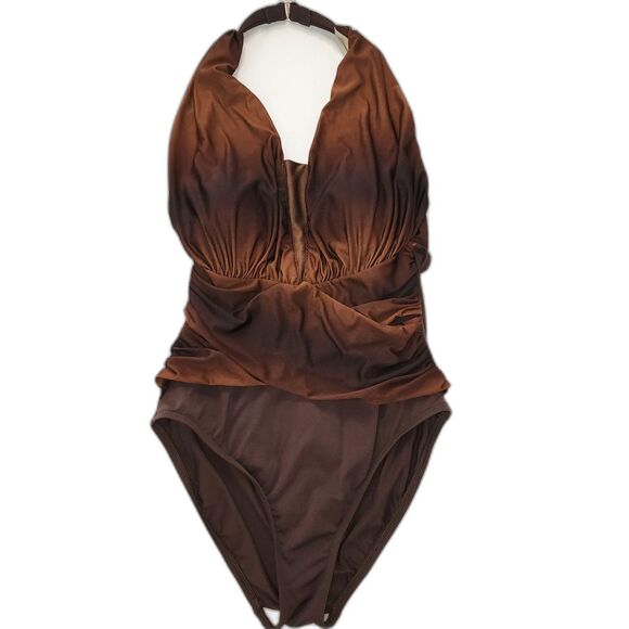 La Blanca Other - La Blanca Brown One-Piece Swimsuit Size 10
